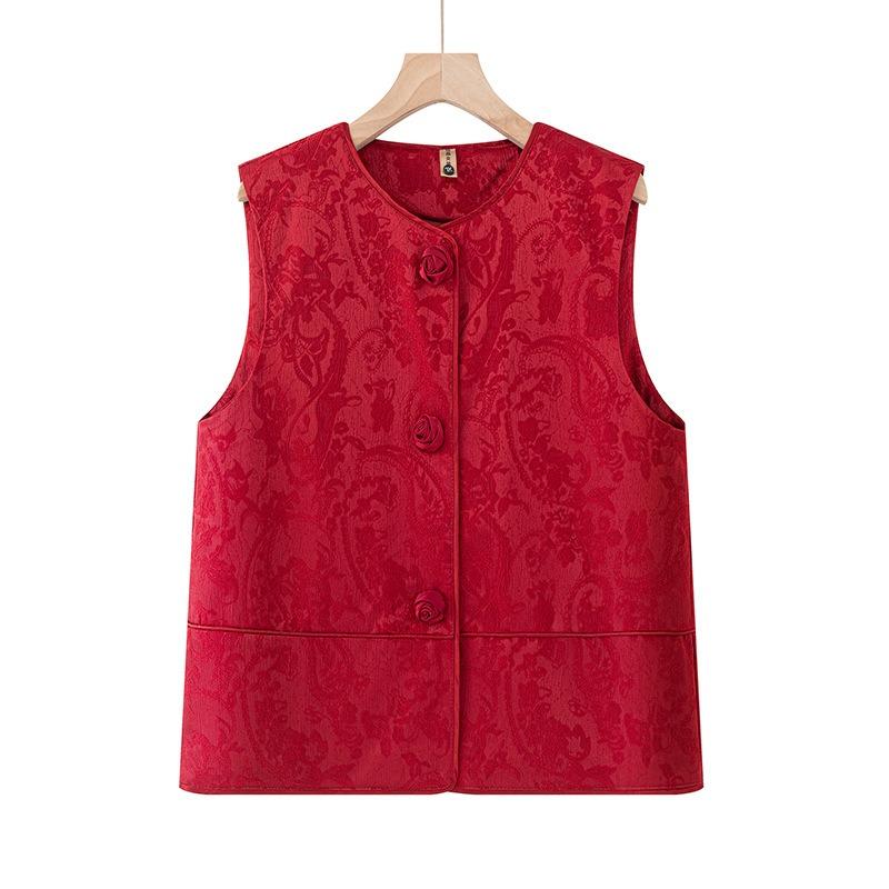 Vest Women's Spring Vest Jacket Vest Old Lady Vest Outside