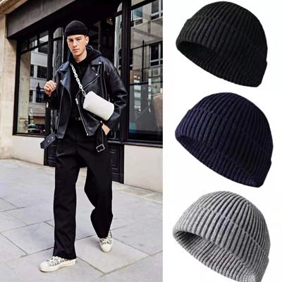 Unisex Autumn Winter Warm Knittted Cap Adult Men Female Knitted Cap Elastic Hat Beanies Casual Short Thread Hip Hop Hat 2025