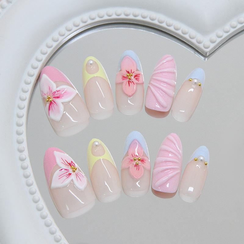 Stereo fresh French ripple gradual change lily sweet girl ins wind removable wearable armor 30 pieces