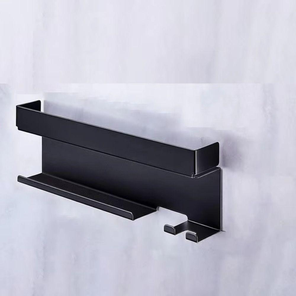 No Drill Wall Mounted Storage Rack Bathroom Shelf Bathroom Hair Dryer Sorting Rack  Straightener