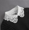Front Tie White Fake Collar Stand Beads Detachable Collar Fake Women Vintage Crystal Lace Ladies False Blouse Collar Half Shirt