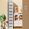 Transparent Plastic Foldable Shoe Storage Box - No-Installation Dustproof Shoe Cabinet & Movable Rack.