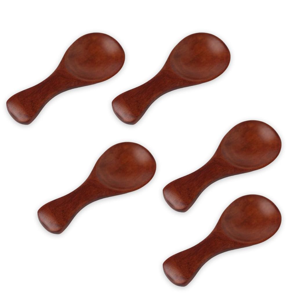 J-kitchens Wooden Lacquered Teaspoon Set of 5, 8x3.5cm, Current Model