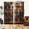 2pcs multi-textured block patchwork printed curtains, pole bag home decoration, room decoration