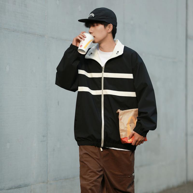 

Американский уличный двустороннее пальто Мужское весенне-осеннее Дизайнерское Свободное Универсальное Ретро Куртка в стиле милитари 4XL чёрный