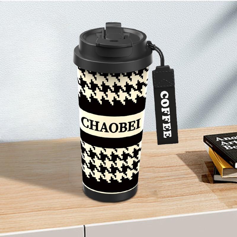 316 Material Lily of the Valley Thermos Cup High Value Water Cup Straw Cup Large Capacity Double Drink Coffee Cup with Tea Leak