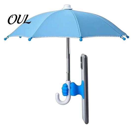 Mini Smartphone Umbrella Phone with Suction Cup, UV Protection Cellphone Travel Umbrella, Universal Mobile Holder for Beach Outdoor Sun Shield