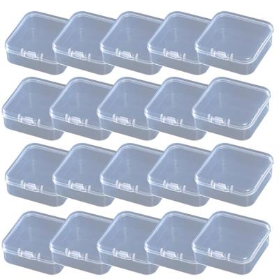 Ideamall Kunststoffbehälter, Transparent, mit Deckeln, für Kleinteile und Medikamente, Set mit 20 (7.5 x 7.5 x 2cm)