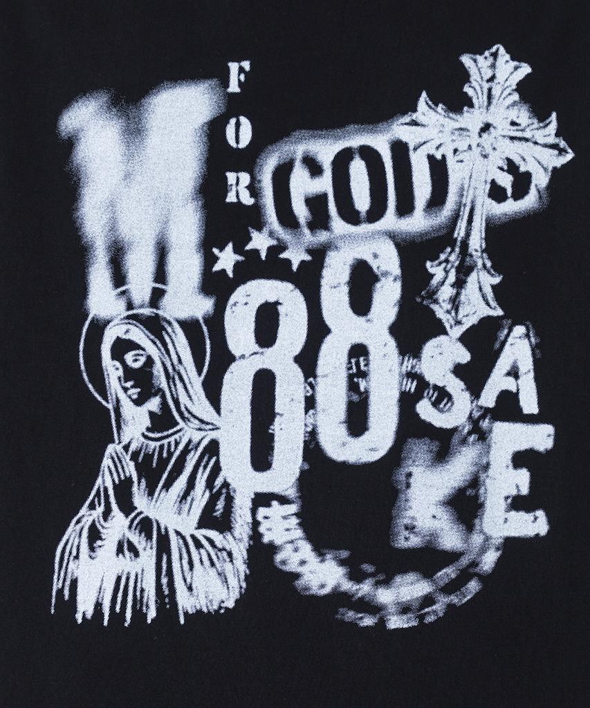 MOZMOZ Godsake Pigment Crop Short Sleeve T-Shirt Black