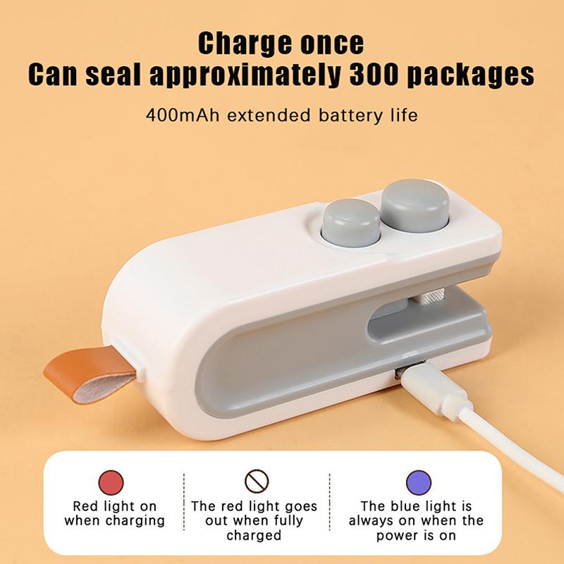 Mini Bag Sealer, 2026 New 2 In 1 Magnetic Food Sealer, USB Rechargeable Chip Bag Sealer Heat Seal Tool