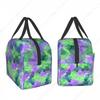Colorful Iridescent Lunch Bag Waterproof Insulated Canvas Cooler Bag Thermal Cold Food Picnic Travel Tote for Women Children