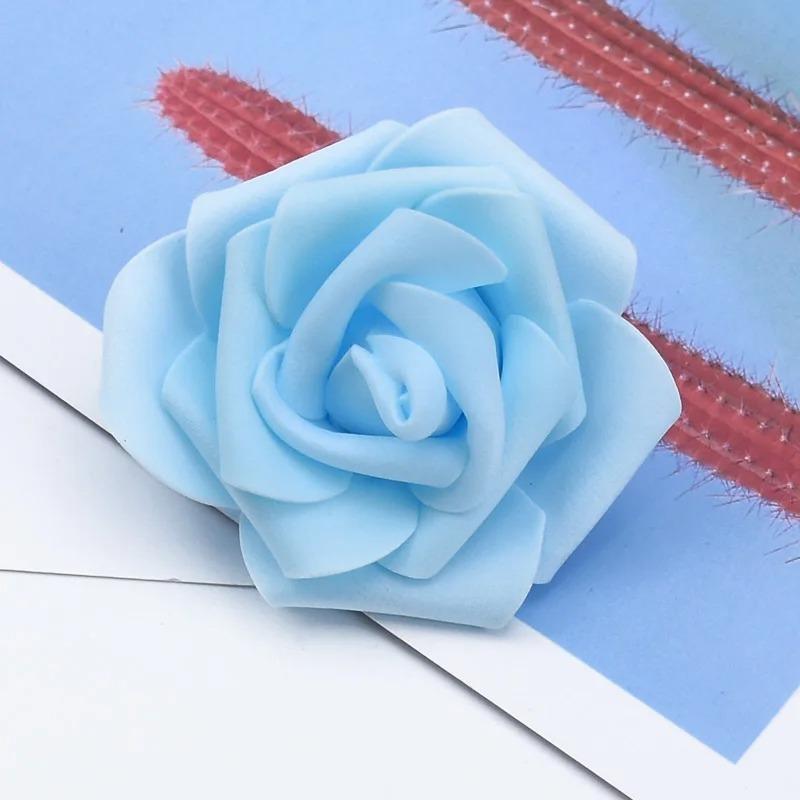 Artificial Flowers 7CM Foam Rose Flower Home Room Wedding Decoration Bridal Accessories Clearance Scrapbooking Brooch Handmade
