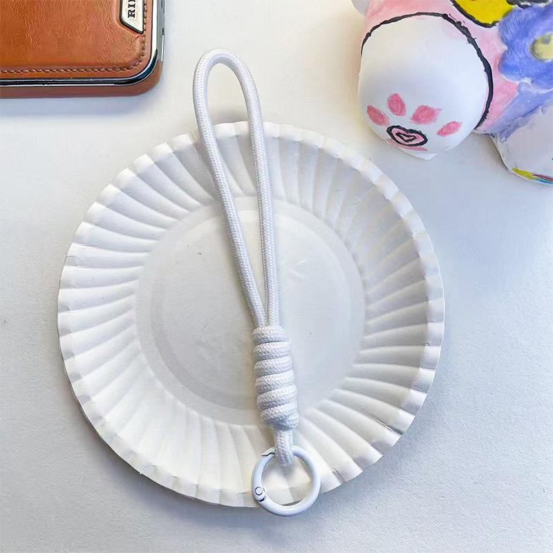 14CM Color Block Woven Plush Mobile Phone Lanyard & Anti-Lost Keychain Rope