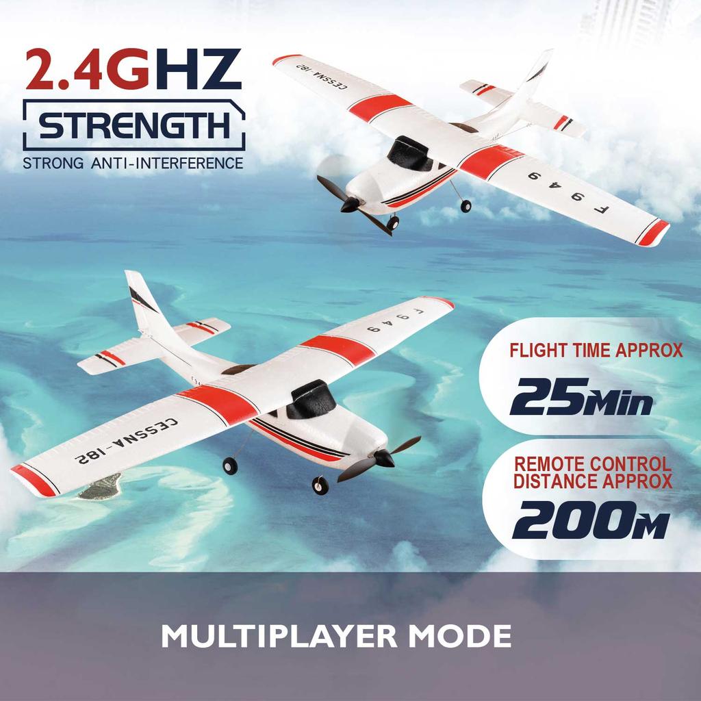 2.4G F949 LCD Version RC Flugzeug Cessna 182 3D6G 3-Kanal Flächenflugzeug Outdoor Drohne RTF Mit Gyroskop Und Nacht
