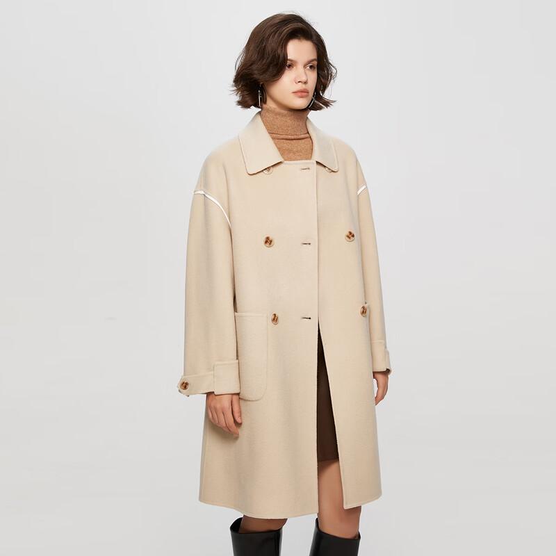 TaTu Women's Winter Lapel Wool Blend Mid-Length Coat