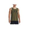 Under Armour Sportstyle Logo Print Loose Fitness Training Tank Top Men Tops Navy-Green 1329589-390