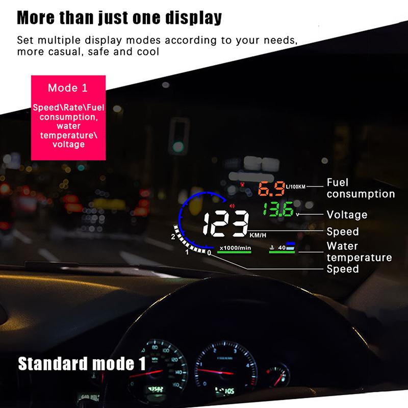 Viteză auto HUD vitezometru consum ulei temperatură apă Head Up Display tensiune baterie OBD parbriz proiector camion