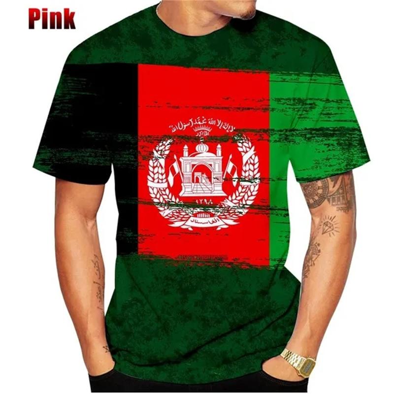 Summer Style Afghanistan Flag 3D Printing T-shirt Men's And Women's Clothing O Neck Short Sleeve Tops Streetwear T Shirt Tee