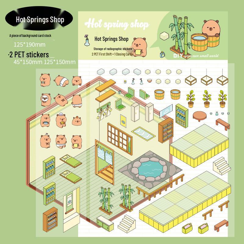 Mini DIY Kitchen Scenery Stickers: 2.5D PET Series for Journals