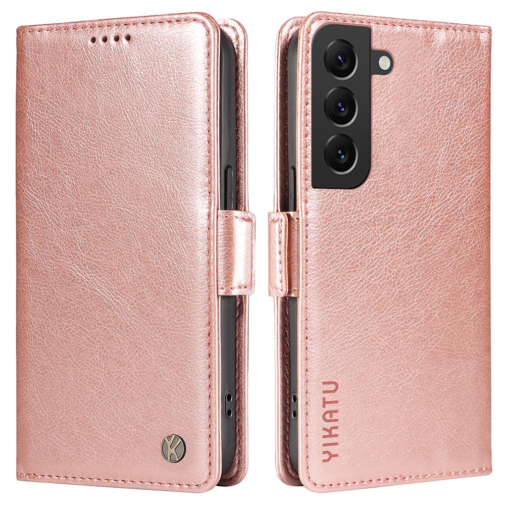 

YIKATU YK-007 For Samsung Galaxy S21 4G/S21 5G Leather Phone Cover with Magnetic Side Closure Rose Gold