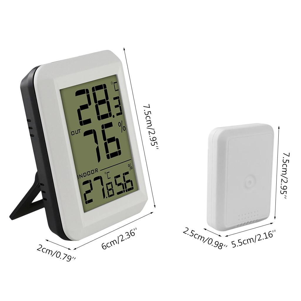 Desktop Wireless Thermometer LCD Display Indoor Outdoor Sensor Wall Temperature