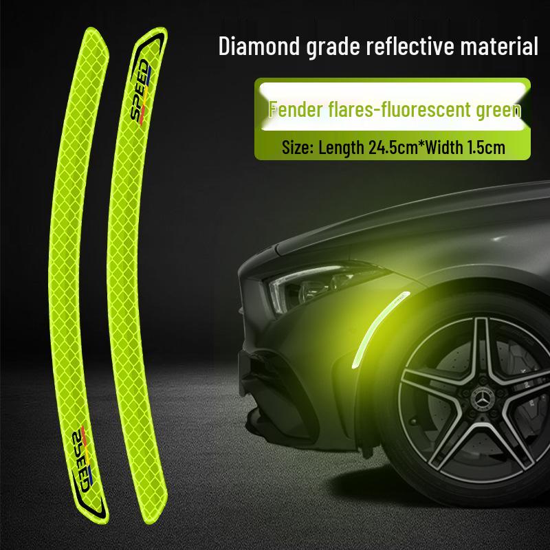 Luminous Reflective Car Wheel Arch & Bumper Stickers: Night Safety & Anti-Scratch Protection