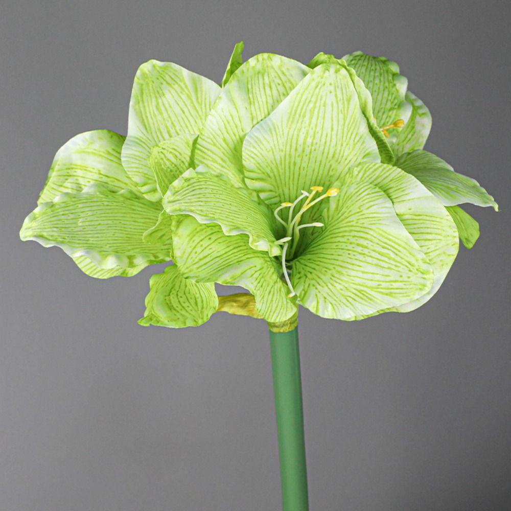 4 Heads Artificial Clivia Flowers Branch Real Touch Fake Flower  Outdoor Garden Decor