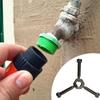 Metal Faucet Handle for Plumbing Repair, Three Grip Replacement Knob with Threaded Center Mount and Visible Size Reference for Outdoor Faucet Use
