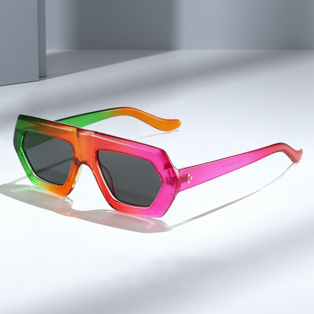 Fashion Square Women Gradient Sunglasses Leopard Shades Retro Men Clear Lens Glasses Frame UV400