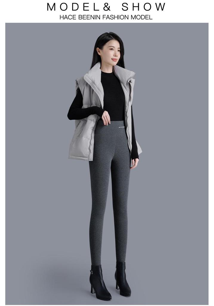 Northeast Fleece-Lined High Waist Warm Pants for Middle-Aged Women - Plus Size, Tummy Control, Autumn/Winter.