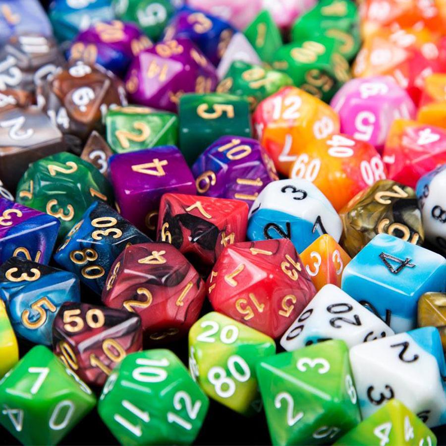 7-28pcs Polyhedral Dice Set with 1-4pcs Black Storage Bag Color Number Polyhedra Dice RPG D&D Role-playing Games Accessories