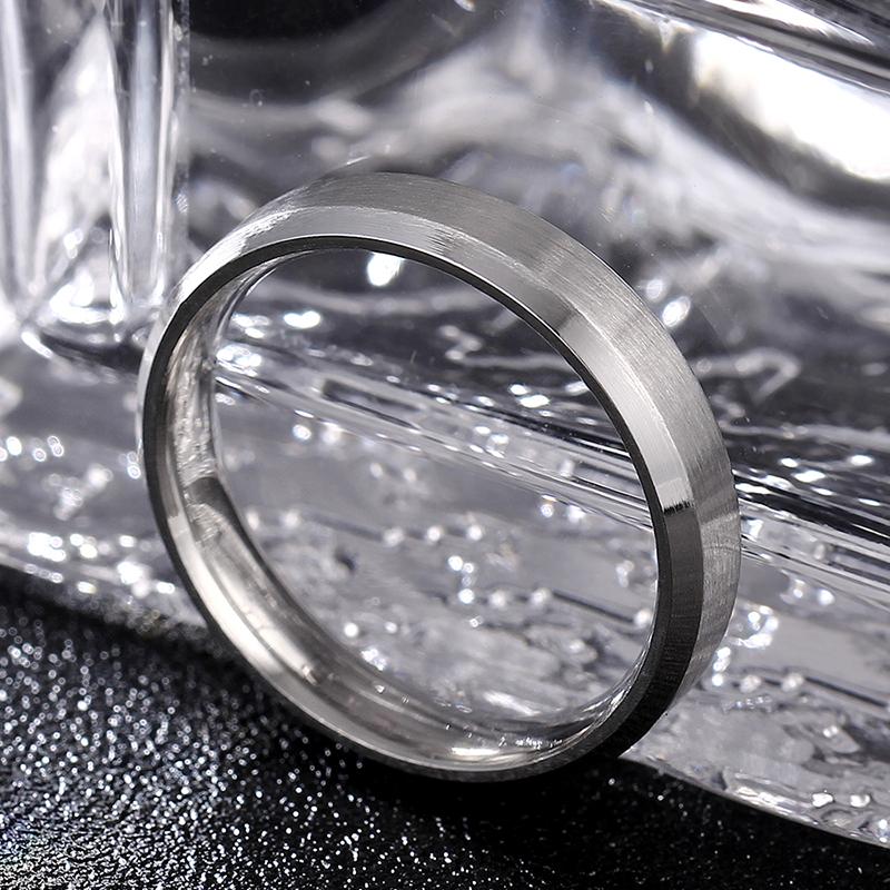 4-8mm Dull Polish Silver Color Titanium Ring For Men and Women Personalized Ring Customize Engraved