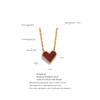 Yhpup Red Acrylic Heart Pendant Stainless Steel Romantic Necklace for Women Exquisite Trendy Jewelry 18K PVD Plated Wholesale
