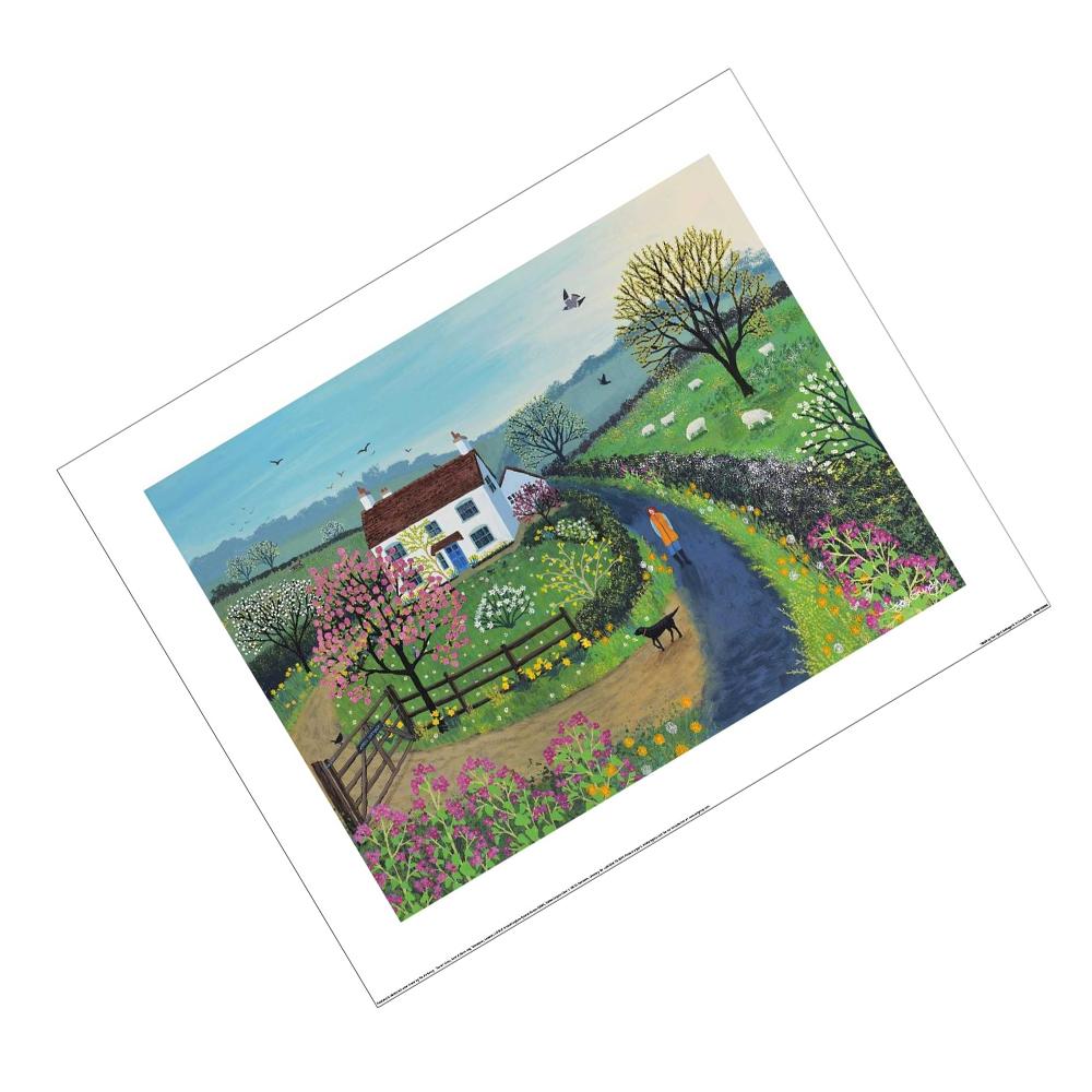 Jo Grundy Walking Past April Cottage Print
