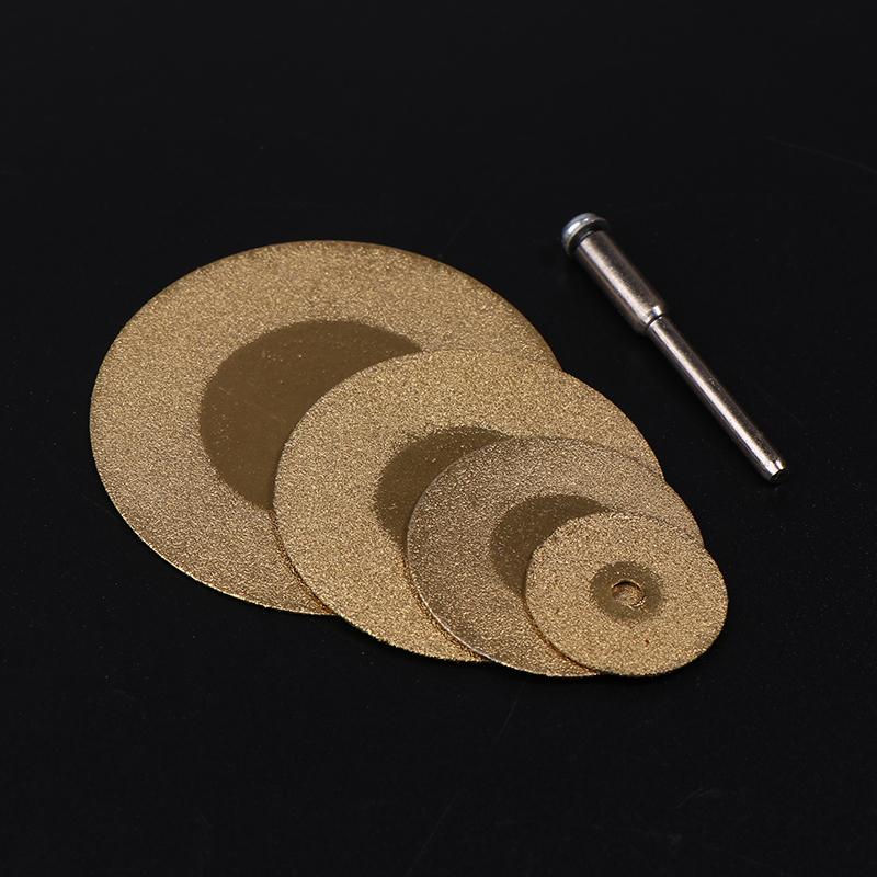 5Pcs 20/30/40/50Mm Diamond Cutting Disc For Rotary Tools Tin Coated Circular Saw Blade For Cutting Gemstone Glass Ceramic