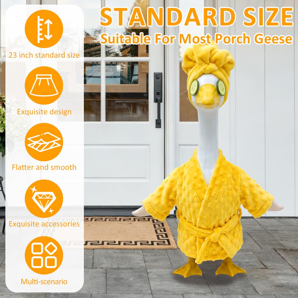 Goose Outfit Lady Porch Clothe Lawn Goose Costume Goose Dress Garden Statue Dress Up Clothing for Home Outdoor Yard Statue Decor