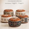 Fillable Design Ottoman Pouf Boho Pattern Storage Ottoman New Footstool Cover  Home Use