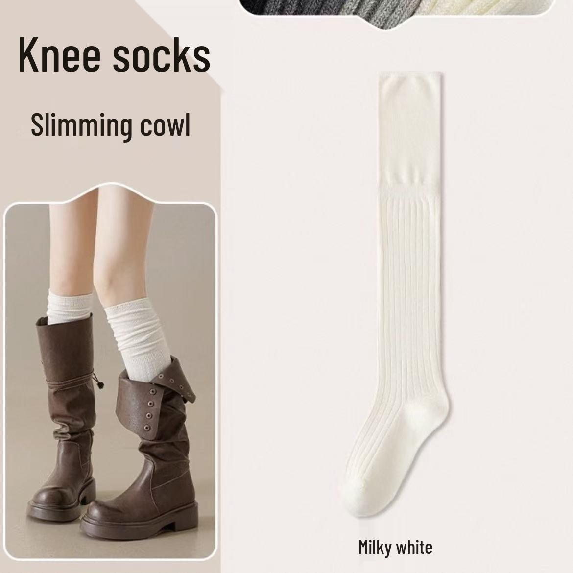 

Чжуцзи Женские чулки до бедра - Осень/Зима Лолита и Балетный стиль Чулки выше колена до икры One Size кремовый/белый