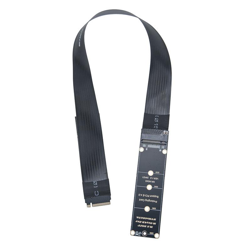 M.2 NVMe Key-M PCIe 4.0 X4 30CM Extension Cable Flexible Ribbon Riser Card for Custom PC Build Projects
