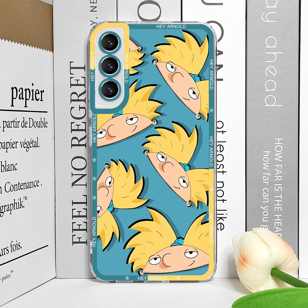 Hey A_Arnolds Helga Cartoon Handyhülle für Samsung Galaxy S22 S23 S24 S20 Plus Ultra S21 FE S25 5G Transparent Weiche Hülle Fundas