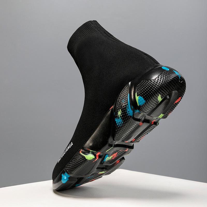Spring and Autumn men's and women's socks shoes high-top single shoes flow sports leisure lazy shoes