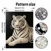 5D DIY Pearl Diamond Painting Kit White Tiger Full Drill Embroidery Mosaic Art Home Wall Decor Gift