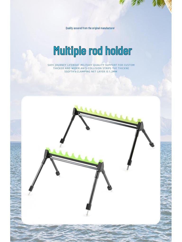 Portable Folding Dual-Use Fishing Rod Holder: Multi-Hole Retractable Stake for Sea and Hand Rods