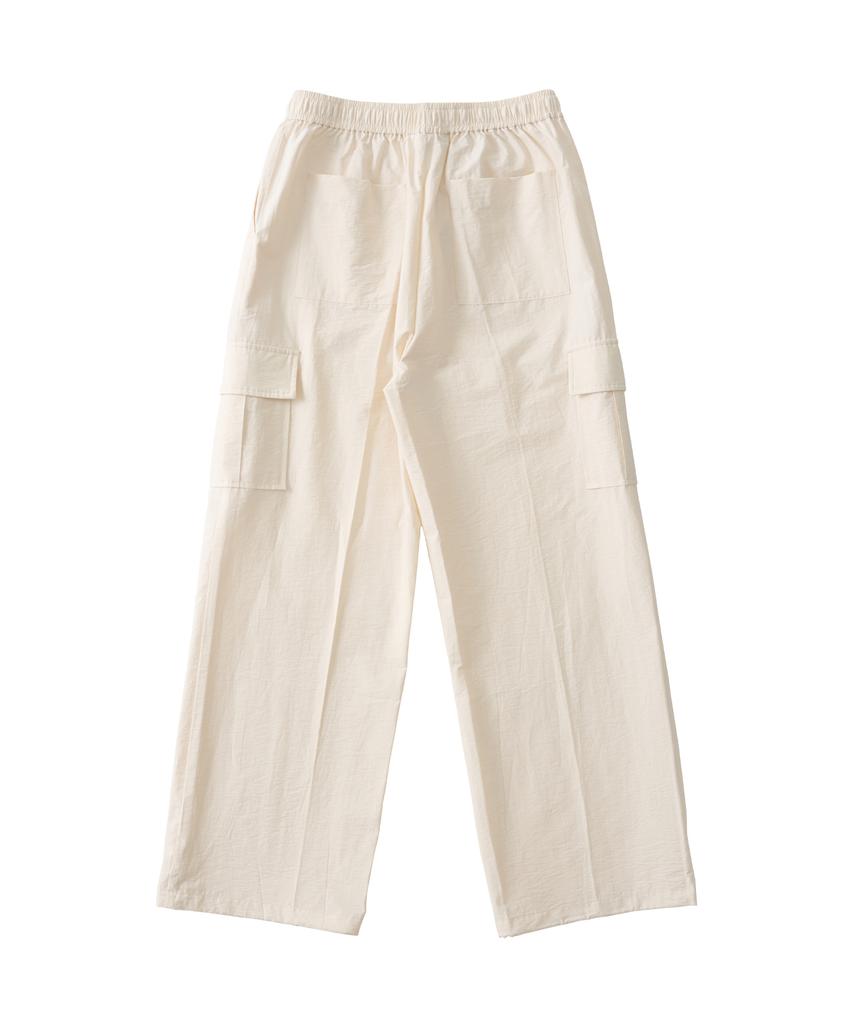 ANALOG MOOD Semi-Wide String Cargo Pants (Cream)