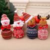 Christmas Knit Apple Bag With Snowman Decor For Holiday Gift Packaging