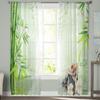 Bamboo Swan Pillar Water Surface Stone Curtains Tulle For Living Room Bedroom Kitchen Chiffon Sheer Window Treatment Decorations