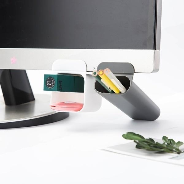 1 Pcs Multifunction Creativity Desktop Monitor Pocket Pen Holder Office Desk Stationery Pen Storage