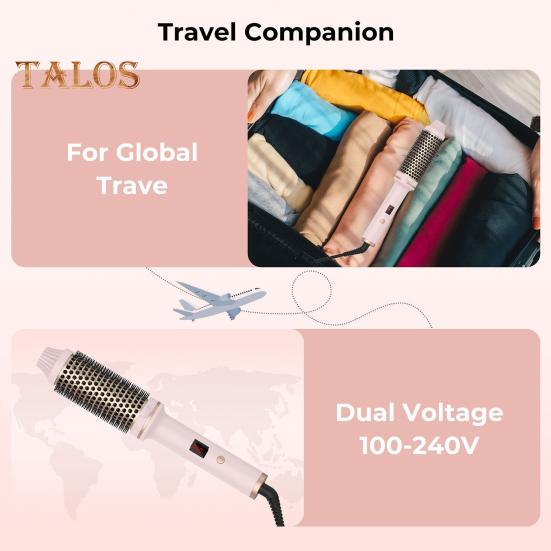 Wired Curling Brush LED Display Thermal Brush Fast Heating Negative Ion Round Brush Electric Hair Straightening Curling Wand Tools