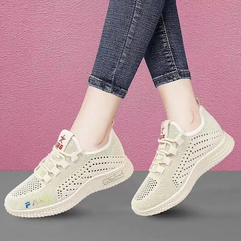 Fashion Women's Mesh Breathable Sneakers Summer New Designer Shoes Female Sports Running Tennis Shoe Athletic Barefoot Ballet Flats