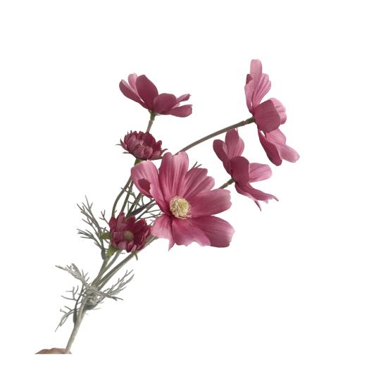 Künstliche Cosmeenblüten 6 Köpfe Kunstseiden-Cosmeen mit Stiel Falscher Wildblumenstrauß für Vase Hochzeitsparty Frühling Sommer Heimdekoration